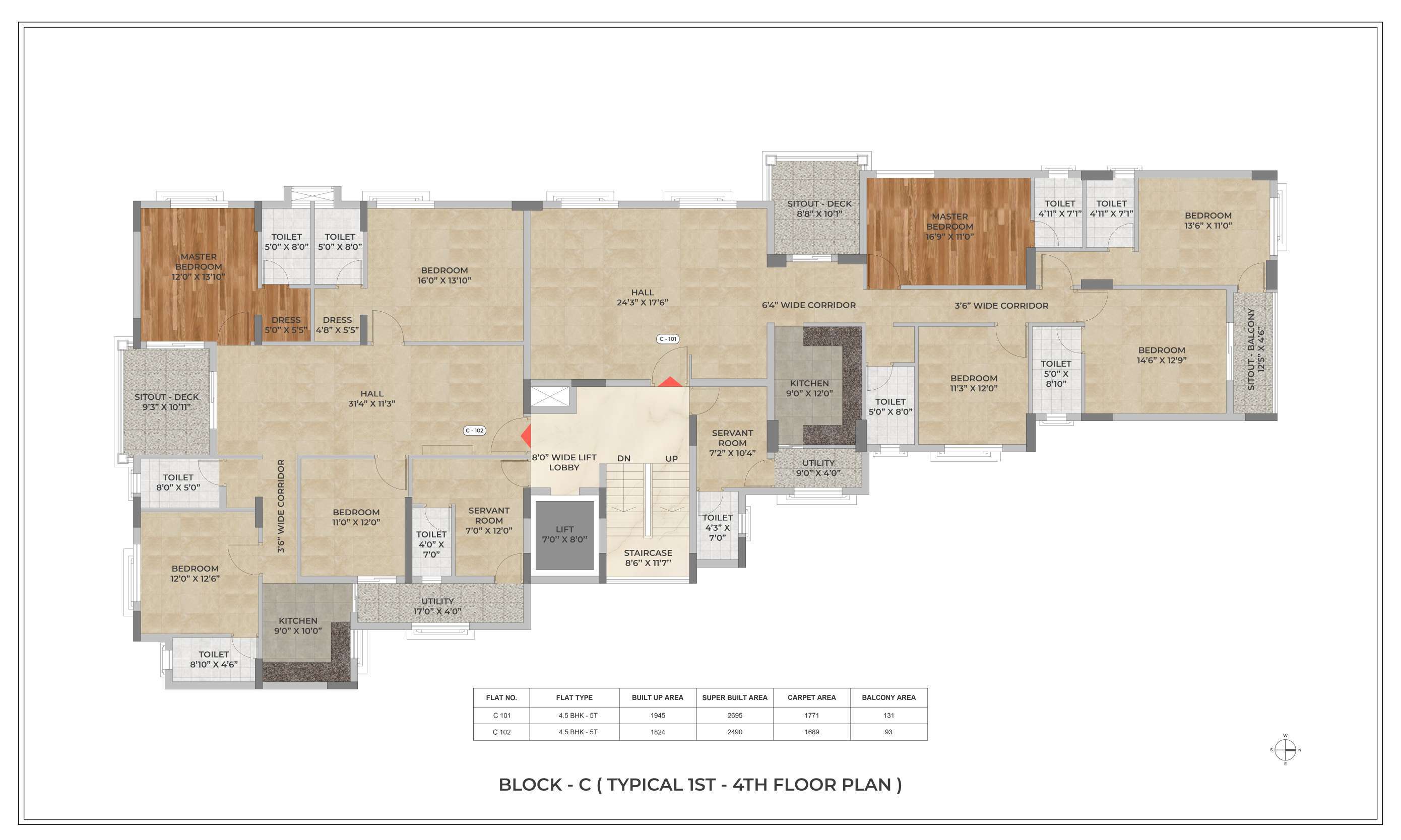 Block C Typical Floor Layout